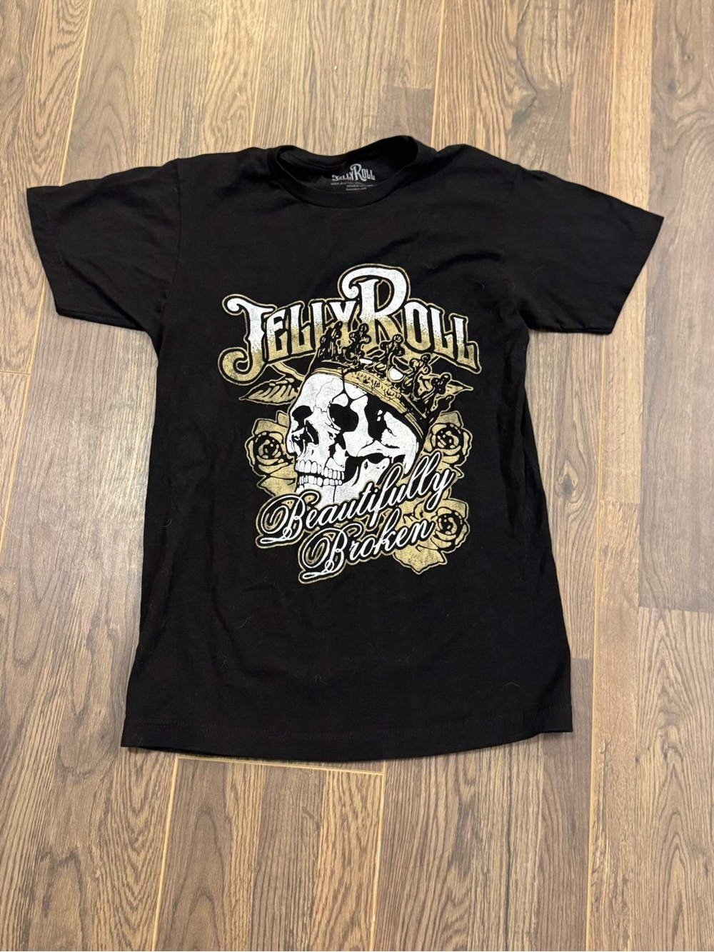 Jelly Roll "Beautifully Broken" Graphic Tee in Black & Gold